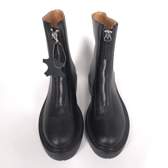 STEVE MADDEN Women's New Boots Size 7 M Black LEATHER Jones Monrow Zipper Combat - Picture 6 of 11